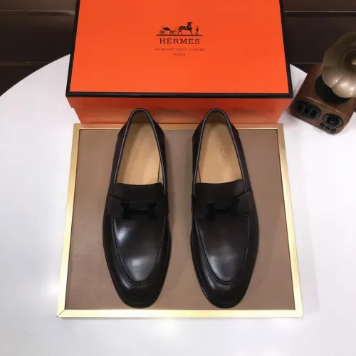 Replica Hermes Leather Shoes For Men #1391938 $98.00 USD for Wholesale