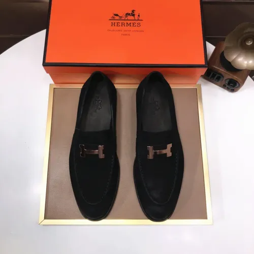Replica Hermes Leather Shoes For Men #1391951 $98.00 USD for Wholesale