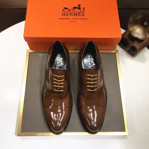 Replica Hermes Leather Shoes For Men #1391963 $88.00 USD for Wholesale
