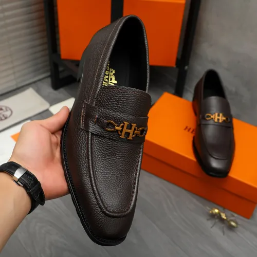 Replica Hermes Leather Shoes For Men #1399057 $85.00 USD for Wholesale