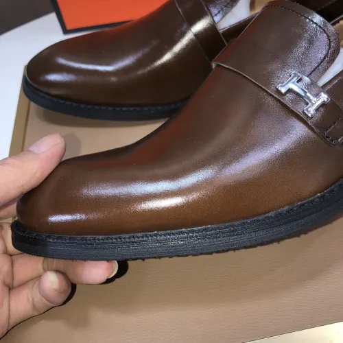 Replica Hermes Leather Shoes For Men #1399386 $100.00 USD for Wholesale