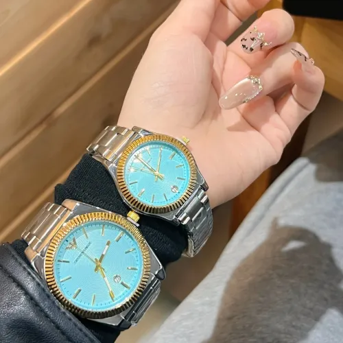 Replica Armani Watches In Gold For Unisex #1399946 $29.00 USD for Wholesale