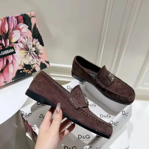 Replica Dolce & Gabbana D&G Leather Shoes For Women #1400754 $118.00 USD for Wholesale