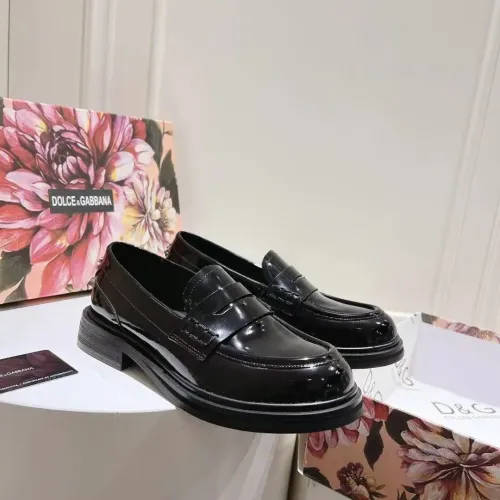 Dolce &amp; Gabbana D&amp;G Leather Shoes For Women #1400759 $122.00 USD, Wholesale Replica Dolce &amp; Gabbana D&amp;G Leather Shoes