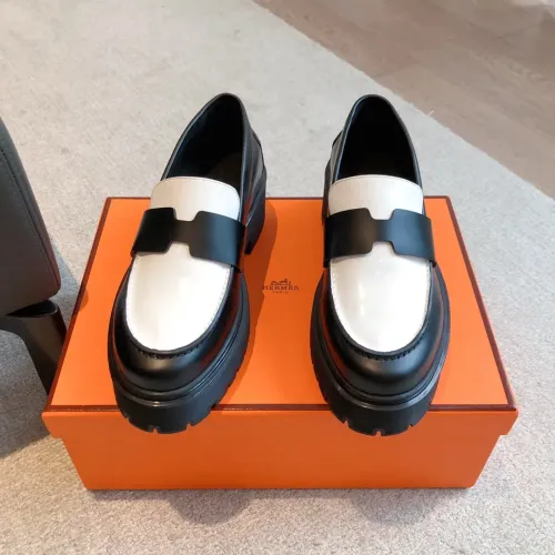 Replica Hermes Leather Shoes For Women #1400934 $112.00 USD for Wholesale