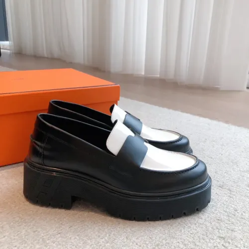 Replica Hermes Leather Shoes For Women #1400934 $112.00 USD for Wholesale