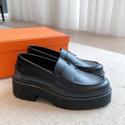 Replica Hermes Leather Shoes For Women #1400935 $112.00 USD for Wholesale
