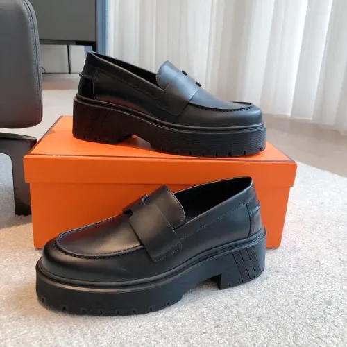 Replica Hermes Leather Shoes For Women #1400935 $112.00 USD for Wholesale