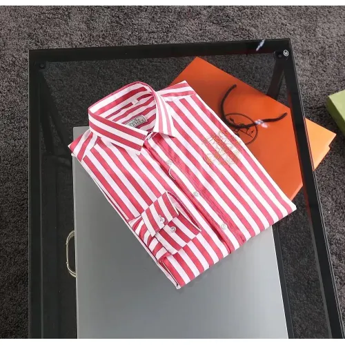 Replica Hermes Shirts Long Sleeved For Men #1402041 $40.00 USD for Wholesale