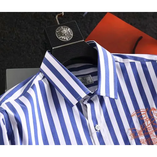 Replica Hermes Shirts Long Sleeved For Men #1402042 $40.00 USD for Wholesale