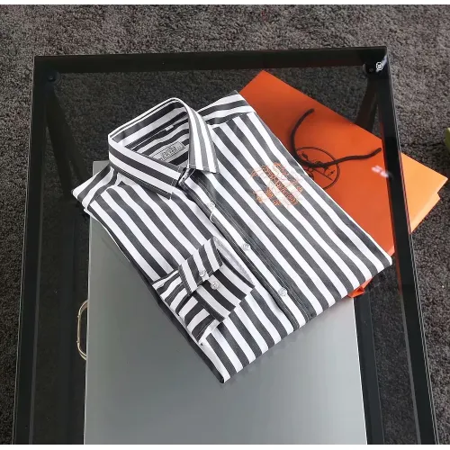 Replica Hermes Shirts Long Sleeved For Men #1402043 $40.00 USD for Wholesale