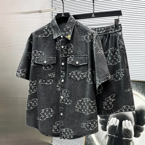 Louis Vuitton LV Tracksuits Short Sleeved For Men #1404446 $82.00 USD, Wholesale Replica Louis Vuitton LV Tracksuits