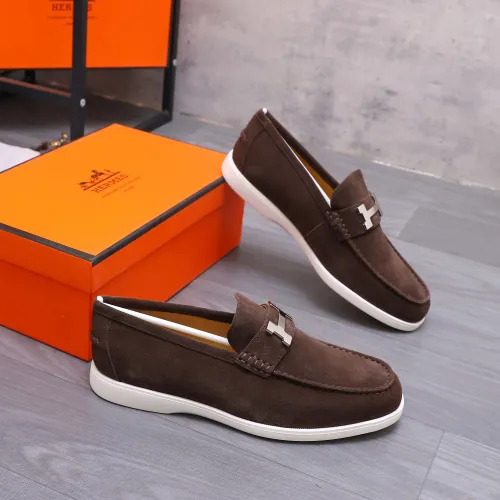 Replica Hermes Leather Shoes For Men #1407763 $102.00 USD for Wholesale