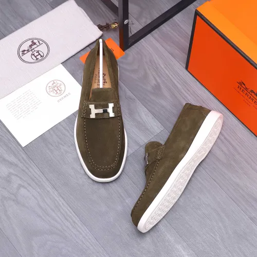 Replica Hermes Leather Shoes For Men #1407764 $102.00 USD for Wholesale