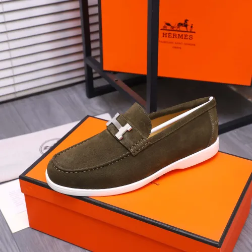Replica Hermes Leather Shoes For Men #1407764 $102.00 USD for Wholesale