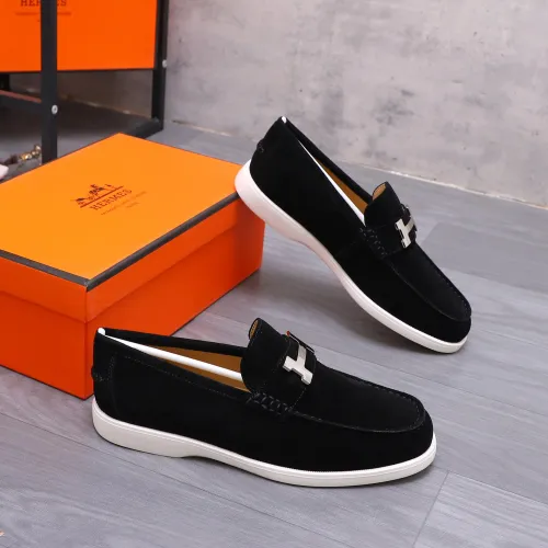 Replica Hermes Leather Shoes For Men #1407766 $102.00 USD for Wholesale