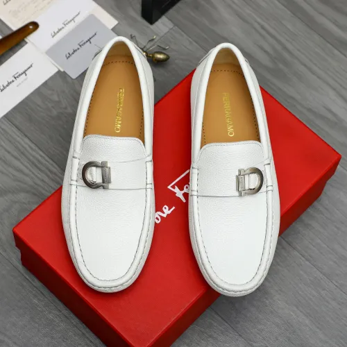 Replica Salvatore Ferragamo Leather Shoes For Men #1407789 $82.00 USD for Wholesale
