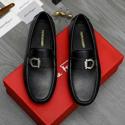 Replica Salvatore Ferragamo Leather Shoes For Men #1407791 $82.00 USD for Wholesale