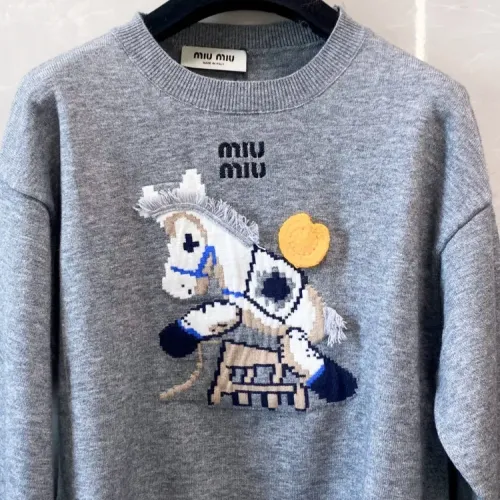 Replica MIU MIU Sweaters Long Sleeved For Women #1408445 $102.00 USD for Wholesale