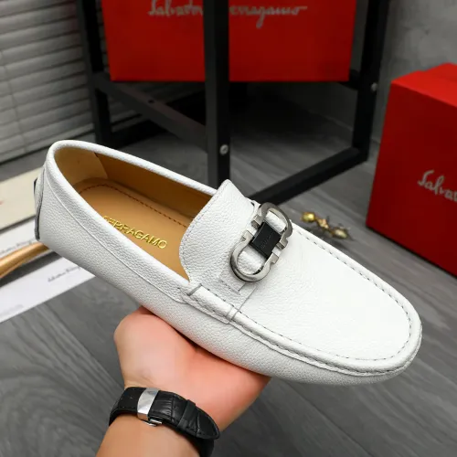 Replica Salvatore Ferragamo Leather Shoes For Men #1408680 $82.00 USD for Wholesale