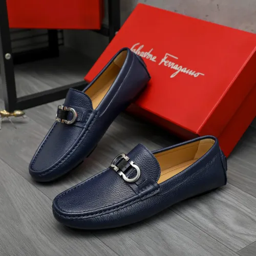 Replica Salvatore Ferragamo Leather Shoes For Men #1408681 $82.00 USD for Wholesale