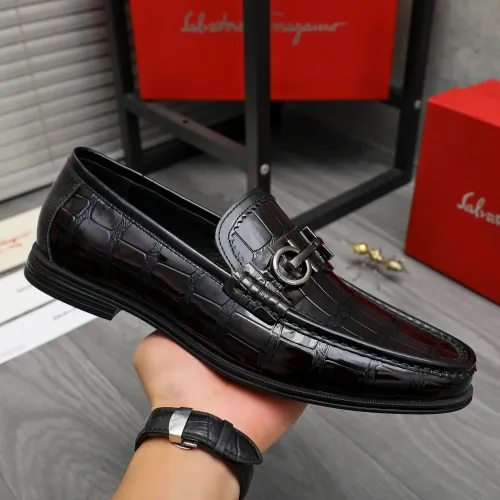 Replica Salvatore Ferragamo Leather Shoes For Men #1408686 $85.00 USD for Wholesale