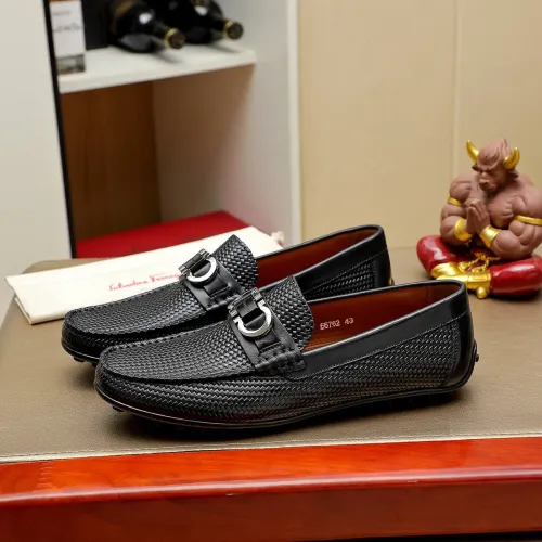 Replica Salvatore Ferragamo Leather Shoes For Men #1408692 $72.00 USD for Wholesale