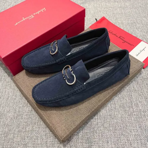 Replica Salvatore Ferragamo Leather Shoes For Men #1408697 $80.00 USD for Wholesale