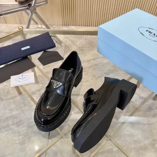 Replica Prada Leather Shoes For Women #1408703 $100.00 USD for Wholesale