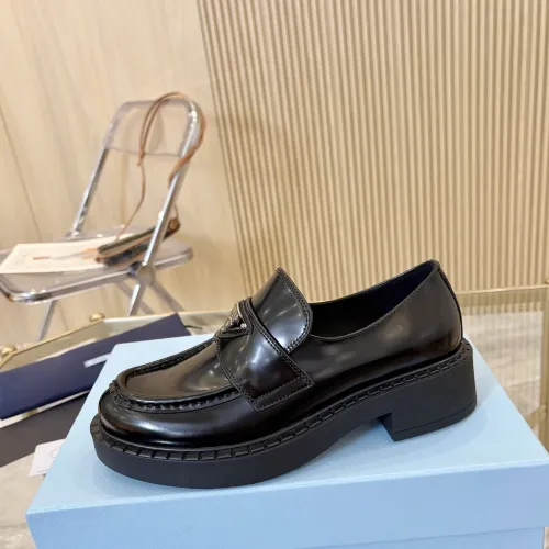 Replica Prada Leather Shoes For Women #1408703 $100.00 USD for Wholesale