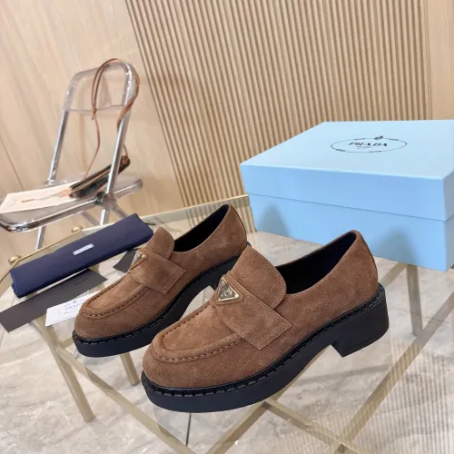 Prada Leather Shoes For Women #1408711 $100.00 USD, Wholesale Replica Prada Leather Shoes