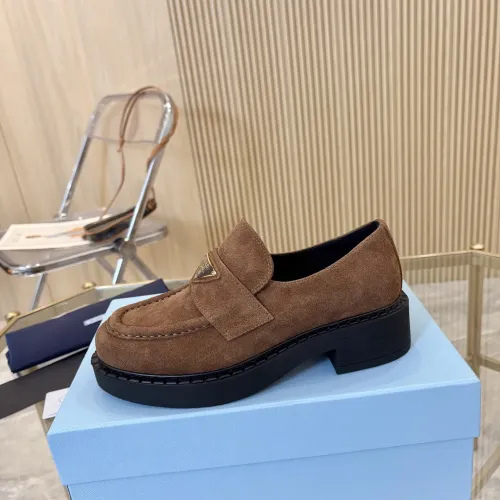 Replica Prada Leather Shoes For Women #1408711 $100.00 USD for Wholesale