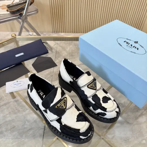 Replica Prada Leather Shoes For Women #1408715 $100.00 USD for Wholesale