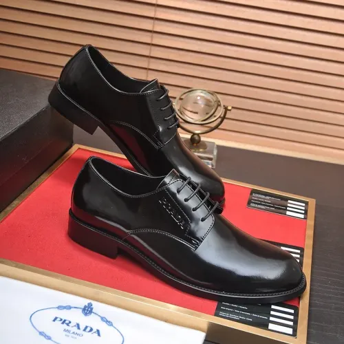 Replica Prada Leather Shoes For Men #1408719 $98.00 USD for Wholesale