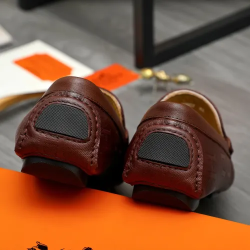 Replica Hermes Leather Shoes For Men #1408722 $82.00 USD for Wholesale