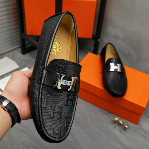 Replica Hermes Leather Shoes For Men #1408723 $82.00 USD for Wholesale