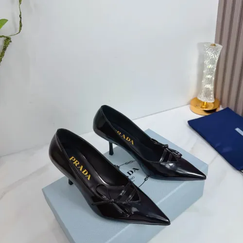 Replica Prada High-heeled Shoes For Women #1409437 $102.00 USD for Wholesale