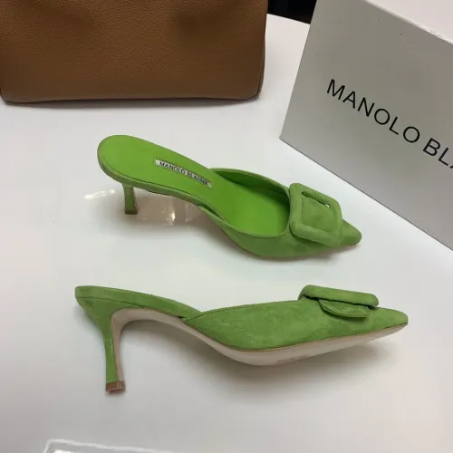 Replica Manolo Blahnik Slippers For Women #1409575 $96.00 USD for Wholesale