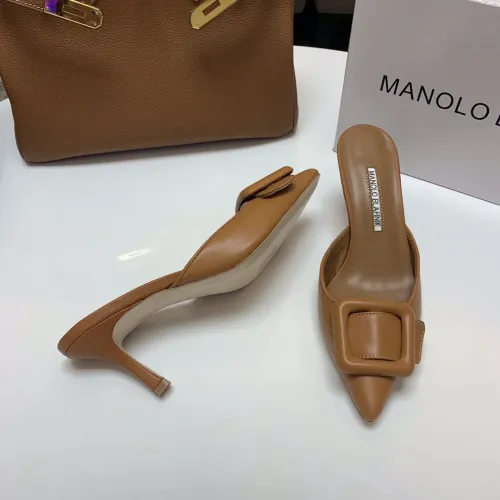 Replica Manolo Blahnik Slippers For Women #1409579 $96.00 USD for Wholesale