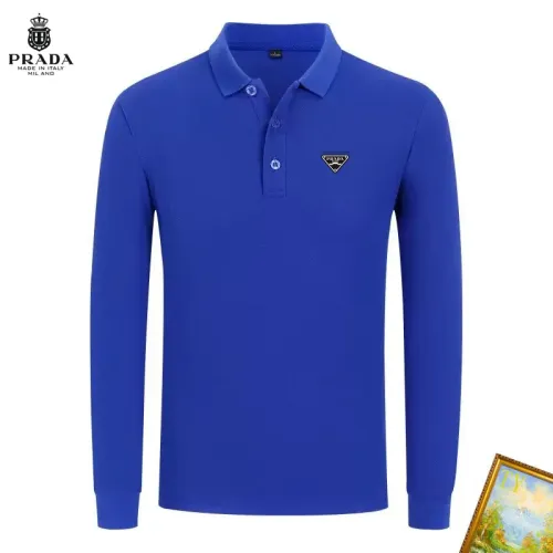 Prada T-Shirts Long Sleeved For Men #1410435 $40.00 USD, Wholesale Replica Prada T-Shirts