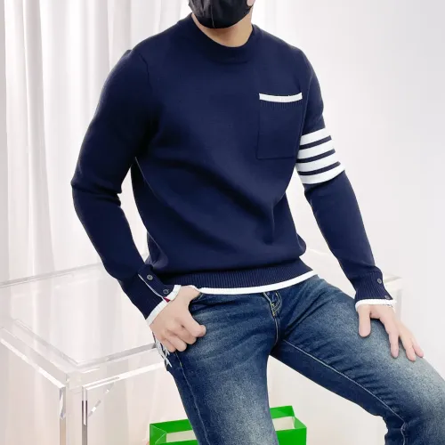 Replica Thom Browne TB Sweaters Long Sleeved For Men #1412856 $85.00 USD for Wholesale