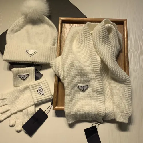 Replica Prada Hat and Scarf and Glove Set #1413070 $76.00 USD for Wholesale