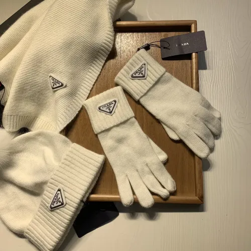Replica Prada Hat and Scarf and Glove Set #1413070 $76.00 USD for Wholesale