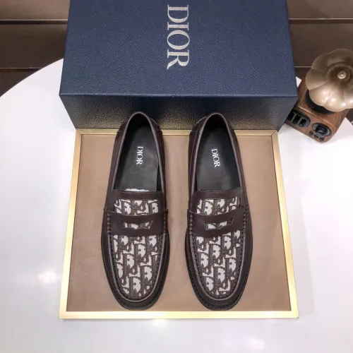 Replica Christian Dior Leather Shoes For Men #1415801 $100.00 USD for Wholesale