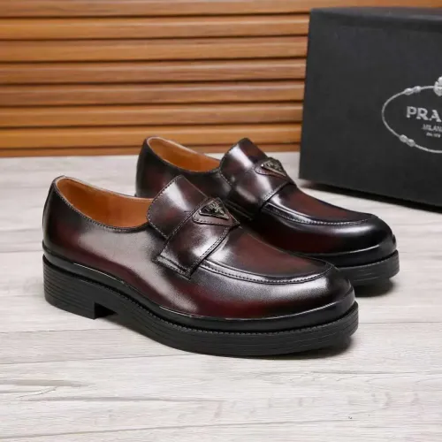 Replica Prada Leather Shoes For Men #1416116 $100.00 USD for Wholesale