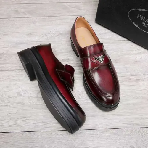 Replica Prada Leather Shoes For Men #1416117 $100.00 USD for Wholesale