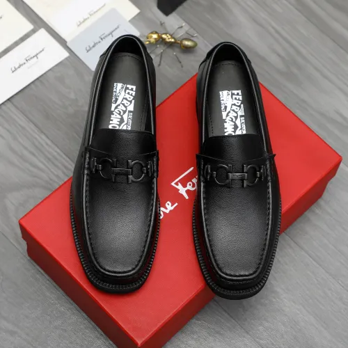Replica Salvatore Ferragamo Leather Shoes For Men #1416448 $98.00 USD for Wholesale