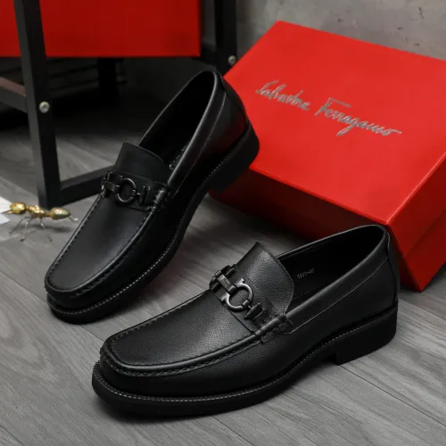 Replica Salvatore Ferragamo Leather Shoes For Men #1416448 $98.00 USD for Wholesale