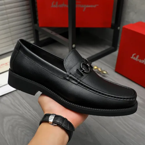Replica Salvatore Ferragamo Leather Shoes For Men #1416448 $98.00 USD for Wholesale