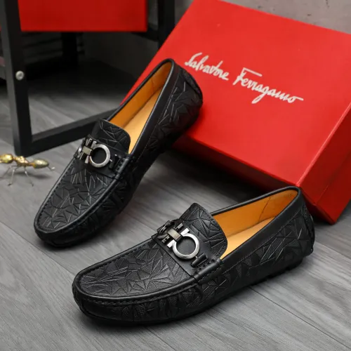 Replica Salvatore Ferragamo Leather Shoes For Men #1416525 $76.00 USD for Wholesale